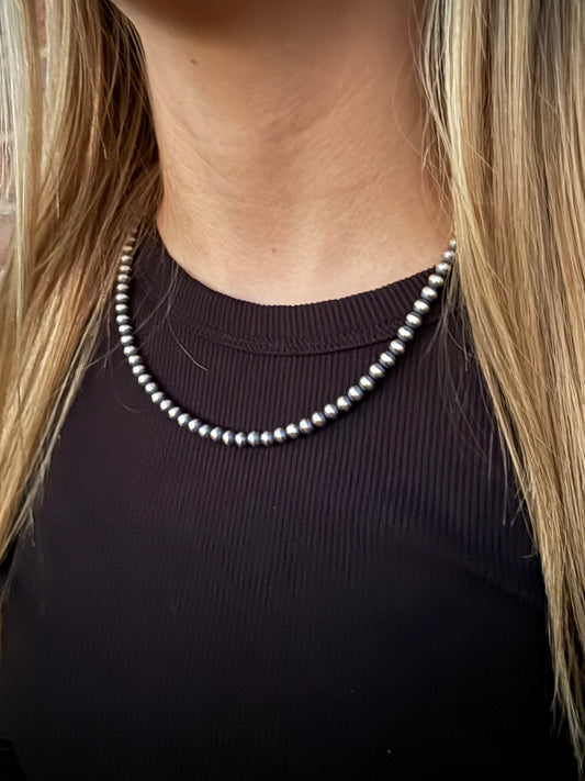 5mm 18" Navajo pearl necklace